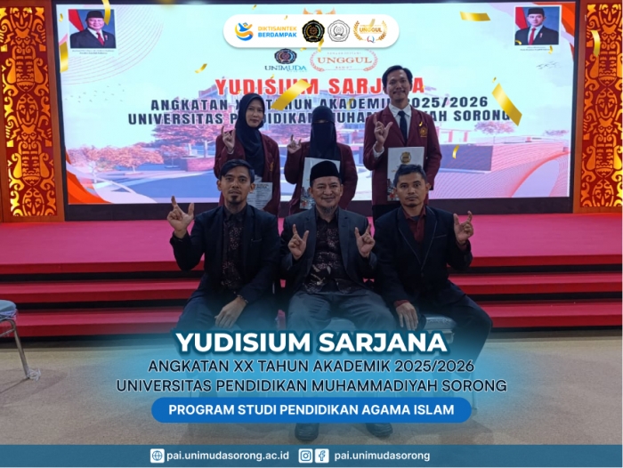 Tiga Mahasiswa PAI Ikuti Yudisium Sarjana UNIMUDA Sorong Gelombang 2 Tahun 2026