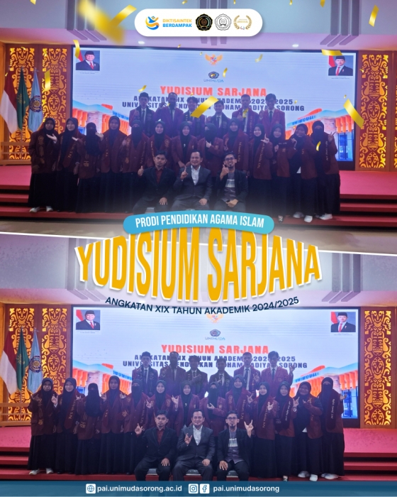 Yudisium Sarjana Angkatan XIX Gelombang IV: Mahasiswa PAI UNIMUDA Sorong Siap Menjadi Sarjana yang Berdaya Guna